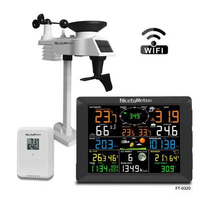 Weerstation – Hygrometer – Thermometer – Luchtvochtigheidsmeter – Regenmeter – Draadloos – Zonne-energie Buitensensor