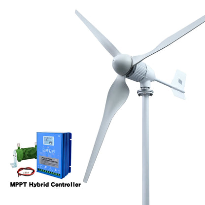 Verticale Windturbine – Horizontale Windmolen – Mini Windgenerator – Windkracht Turbine – 8000W Vermogen – 24V - LCD Hybride Controle