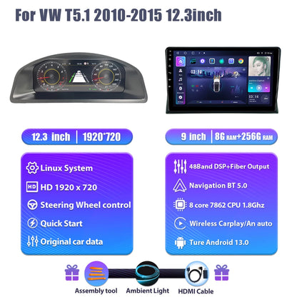 Digitale Dashboard Display – Digitaal Cluster – LCD Display – Cockpit Paneel – Navigatie Scherm – 12,3 Inch HD IPS LCD – Snelle 1,5 GHz CPU – Android Besturingssysteem
