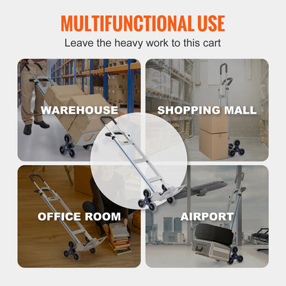 Traploper Trolley – Handkar – Opvouwbare Transportkar – Handgrepen met Beugel – Inklapbare Trolley