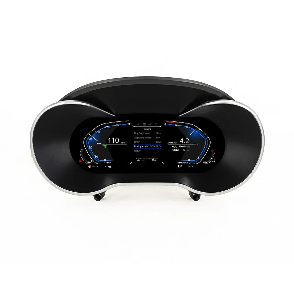 Digitale Dashboard Cluster – Digitaal Instrumentenpaneel – Auto Cockpit Display – Multifunctioneel Scherm – 12,3 Inch HD LCD – Plug & Play Installatie – Draadloze CarPlay & Android Auto - QUORE