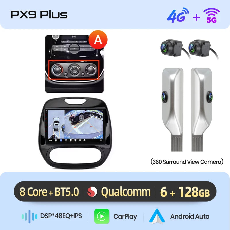 Android Car Radio – Autoradio – Multimedia Systeem – Navigatiesysteem – Touchscreen – 9 Inch HD Scherm – Draadloze CarPlay & Android Auto – Ingebouwde GPS Met Offline Kaarten