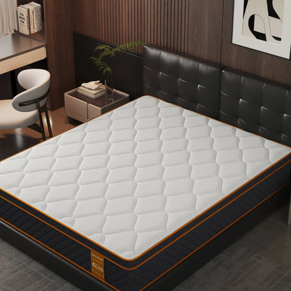 Hybride Matras – Pocketvering Matras – Memory Foam Matras – Slaapsysteem – Tweepersoons Matras – 160x200x25 cm – Ademend en Ventilerend – Zonering voor Optimale Ondersteuning