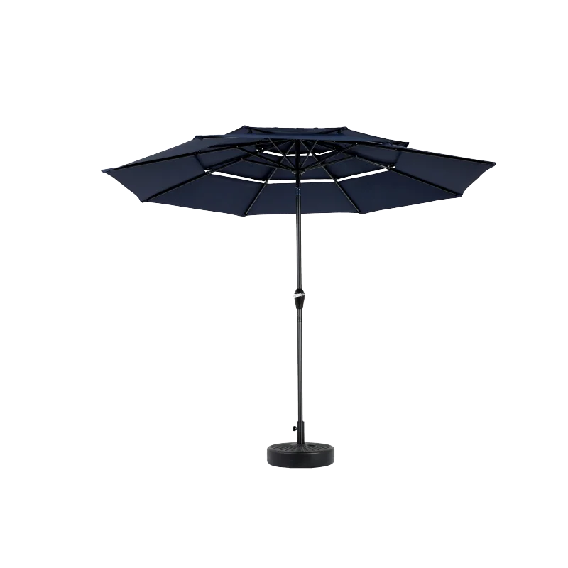 Parasol - Zweefparasol – Zonnescherm – Zonwering – Buitenluifel – Terrasbescherming – Balkon Schaduw – Handmatig Slingermechanisme – Waterbestendig Polyester - Marineblauw