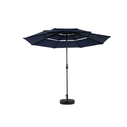 Parasol - Zweefparasol – Zonnescherm – Zonwering – Buitenluifel – Terrasbescherming – Balkon Schaduw – Handmatig Slingermechanisme – Waterbestendig Polyester - Marineblauw