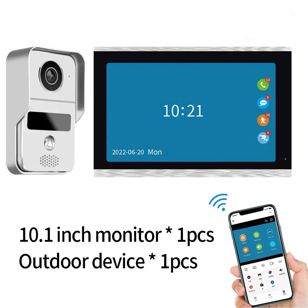 Video Deurbel – Slimme Deurbel – Draadloze Deurbel – Deurbel Met Camera – Deurbelset – 7 Inch Touchscreen – 2MP 1080p HD Camera