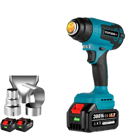 Yofrida Heteluchtpistool - Verf afbrander - 2000W - temperatuurstanden – Stationair - functie - Ophangbeugel - Inclusief - 2 batterijen - Koffer - Hot air gun - QUORE