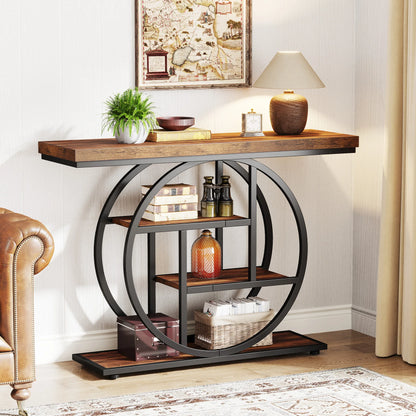 Console Tafel – Sidetable – Haltafel – Bijzettafel – Opbergtafel – Houten Blad 4 Cm – Verstelbare Poten