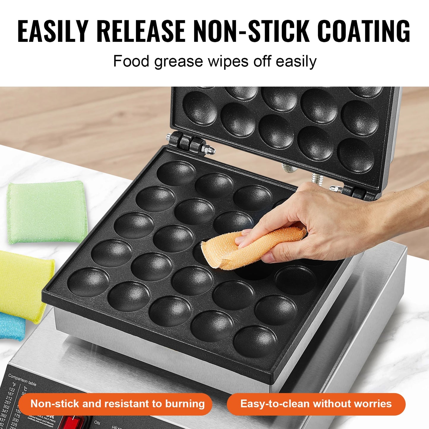 Mini-Pannenkoekenmaker – Mini-Wafelijzer – Dorayaki Maker – Kleine Pannenkoekenmachine – 25 Bakvormpjes – 500W Vermogen – Temperatuurinstelbaar
