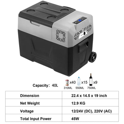 Sihao Car Refrigerator 15L-55L Mini Fridge Freezer Portable Compressor Cooler 12/24V DC 110-240V Ice Box Driving Camping Picnic