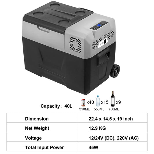 Sihao Car Refrigerator 15L-55L Mini Fridge Freezer Portable Compressor Cooler 12/24V DC 110-240V Ice Box Driving Camping Picnic