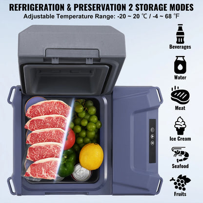 Draagbare Autokoelkast - Compressor Koelbox - Minikoelkast - Koelbox Auto - Elektrische Koelbox - Bluetooth & LCD - 12/24V DC 110-240V - Voor Auto - Camper en Boot - 13.3kg Gewicht