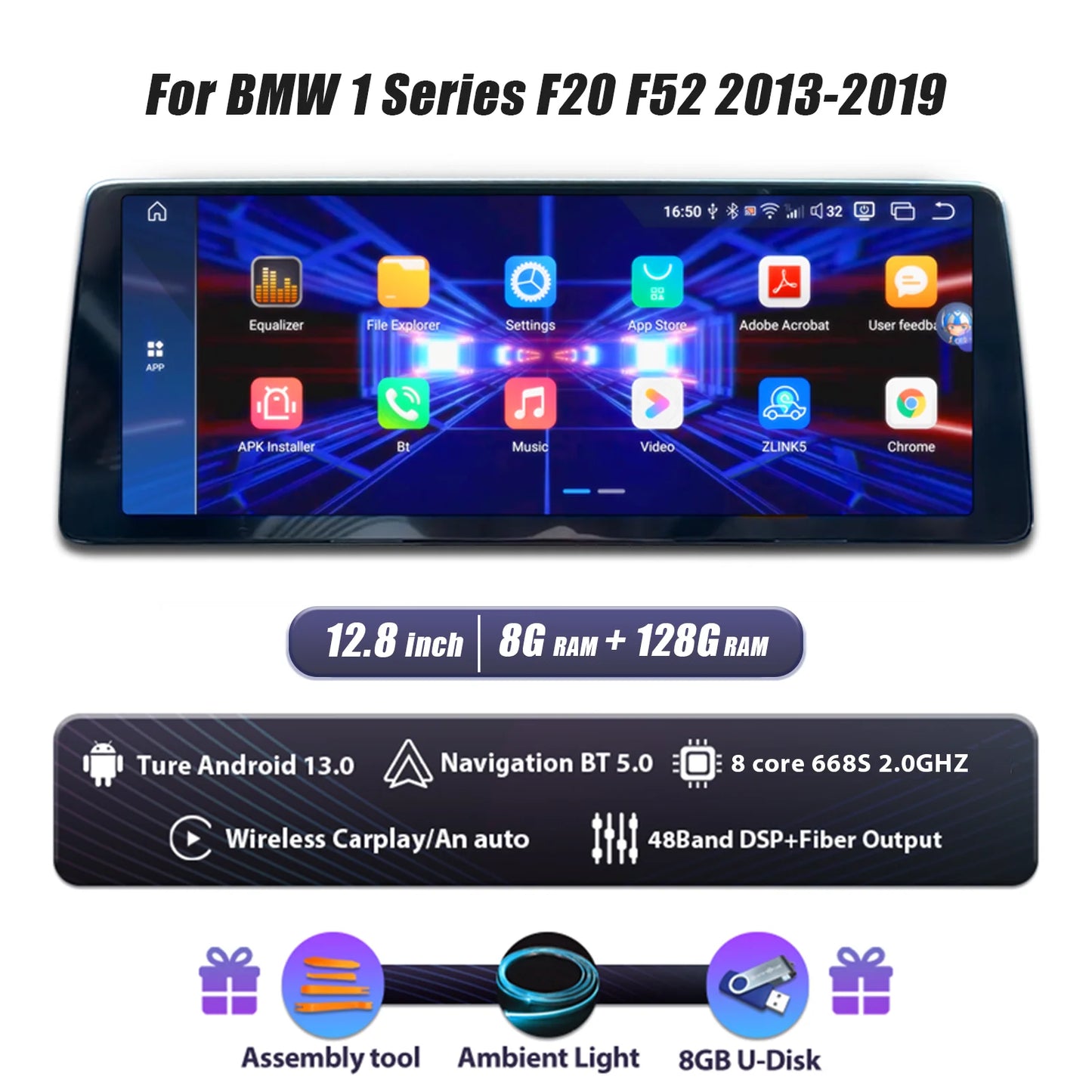 Digitale Dashboard Cluster – Digitaal Instrumentenpaneel – LCD Display – Auto Dashboard – Multimedia Speler – 12,8 Inch QLED Touchscreen – Android 13.0 – Snelle Qualcomm Snapdragon Processor – 128 GB Opslag