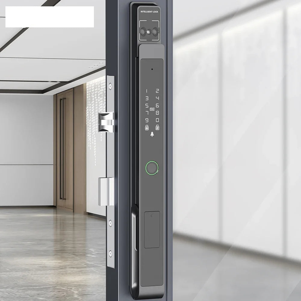 Slimme Deurslot – Elektronisch Slot – Biometrisch Slot – Veiligheidsslot – Smart Lock – 11 Ingangsmethoden – 3D Gezichtsherkenning & Video-Intercom - Geen Insteek - QUORE