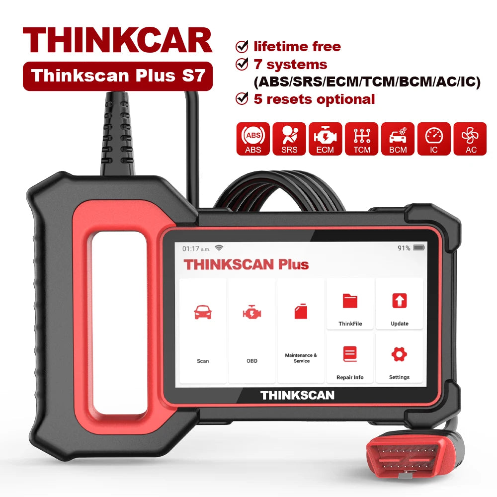 THINKCAR Thinkscan Plus S7/S6/S4 OBD2 Scanner Auto Diagnostic Tools Transmission /ABS/SRS Diagnosis Code Reader Automotive free - QUORE