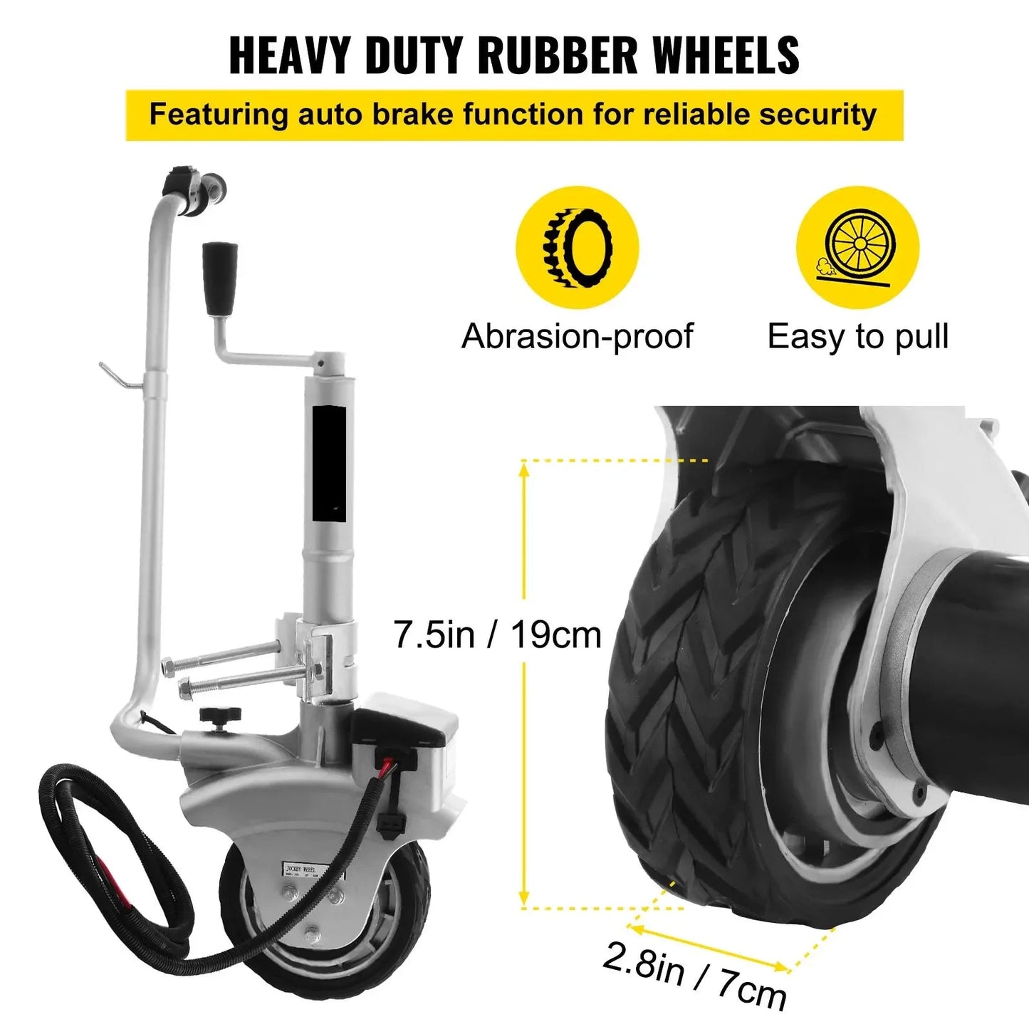 Elektrisch Neuswiel – Gemotoriseerd Neuswiel – Caravan Mover – 12V - 350W Motor - 2270KG Laadvermogen - Verstelbare Klem – Jockey Wie - Caravan Mover - Trailer Verplaatser - Elektrische aanhanger - Travelsleeper - Geschikt voor Auto, Caravan & Boot
