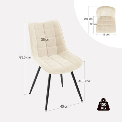 Velvet Eetkamerstoelen - Retstoel -  Stoelen - Kuipstoelen - Eetkamerstoel - Set van 4 - 360° Draaibaar – Ergonomisch & Gestoffeerd – Zwart - QUORE