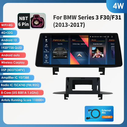 10,25 Inch Autoradio – Multimedia Systeem – Navigatie Unit – Touchscreen Radio – Android 13 Systeem – Apple CarPlay Ondersteuning – 4G WiFi Connectiviteit – Snelle Octa-Core Processor