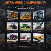 OBD2-Scanner - Diagnosecomputer - Slimme Diagnosetool - Foutverwijdering - OBD2 - 12V/24V zware vrachtwagenapparatuur - graafmachinescanner - scanner voor bouwmachines diesel volledig systeem - zwart