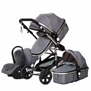 Kinderwagen - Buggy - Plooibuggy - Buggy 3 in 1 Kinderwagen - Inklapbare Kinderwagen - Aluminium Frame - Hoogbouwwagen - voor Pasgeboren Babyboomer - Grijs