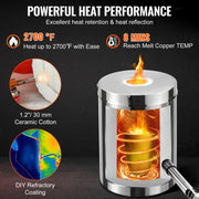 Metaal smeltoven - Smeltkroes - Smeedoven - 6kg - Roestvrij staal - 1 Brander - 1482℃ - QUORE