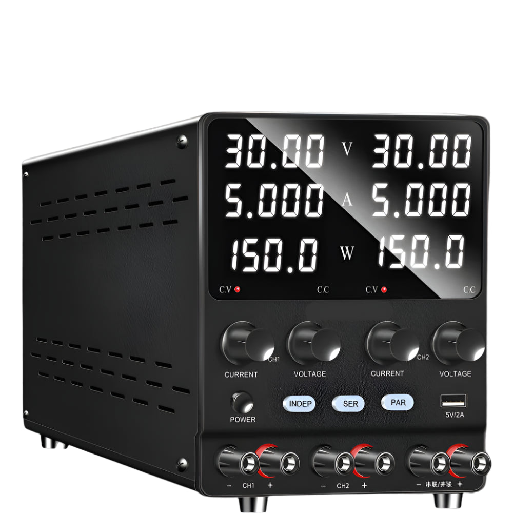 Labvoeding - Laboratorium Voeding - Power Supply - Powerbank - 30V 5A - 220V - Dual Output - Instelbare - Dubbele Uitgang – Reguleerbare DC Voeding voor Elektronica en Testomgevingen
