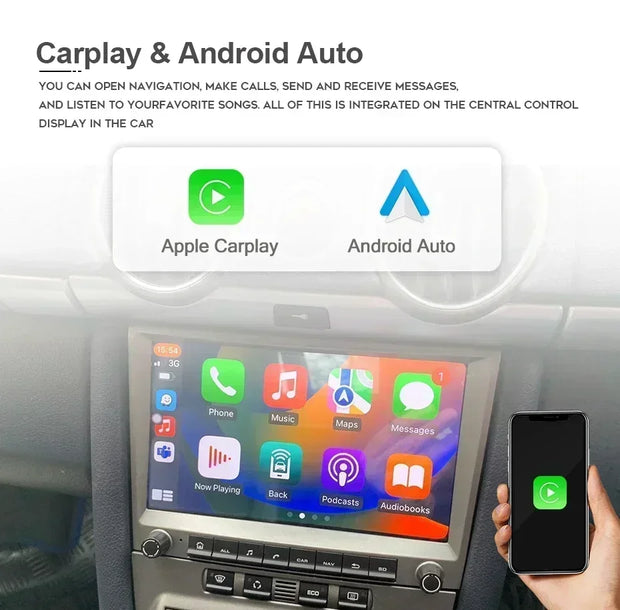 Auto Multimedia Speler - Voor Porsche Cayman 911 987 Boxster 997 - 1GB32GB - met Wifi - Carplay Scherm - Navigatiesysteem Auto - Multimedia Autoradio - Zilver
