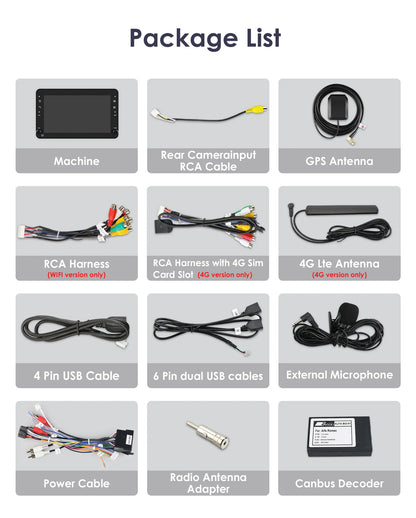 Autoradio – Autoradio Multimedia – Auto Stereo – 2-DIN Radio – 7" Touchscreen – Android 13 Besturingssysteem – 4G Connectiviteit – GPS Navigatie