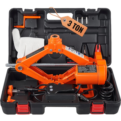 Vevor - Krik - Autokrik - Garagekrik - Elektrische Autokrik - 6600 lbs - 12V - Elektrische schaarkrik - Draagbare autokrik - Oranje