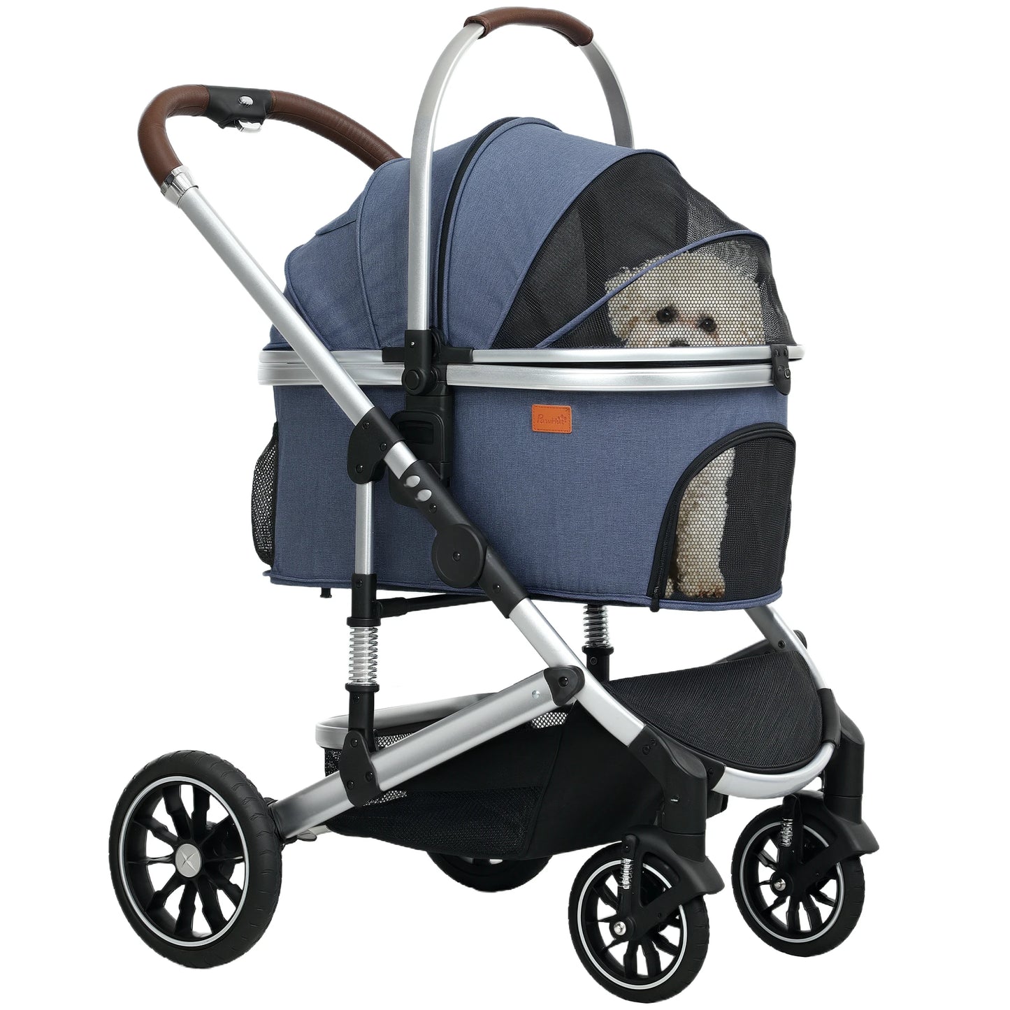 Hondenwagen – Draagtas – Autostoel – Hondenbuggy – Lichtgewicht Aluminium Frame – Inklapbaar Design - Blauw