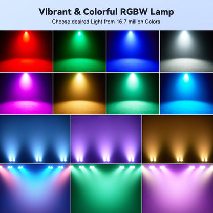 LED Par Lichtset – Podiumverlichting – DJ Verlichting – Feestverlichting – Theaterlampen – 4 Stuks EU Plug – 100W RGBW COB LEDs – DMX512 & Geluidsgestuurd