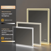 Badkamerspiegel - Badkamerspiegel met Verlichting - LED - Antifog Functie - 3 Kleurinstellingen - IP65 Waterdicht - Horizontaal/Verticaal - 50x70cm - Zilver