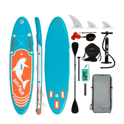 Supboard - Paddle Board - Peddelplank - Surfplank - Opblaasbaar - Inc. Rugzak - Peddel - Handpomp - Reparatieset - Leiband - Vinnen - Handleiding - Waterdichte Tas - 320 x 84 x 15 cm - Blauw
