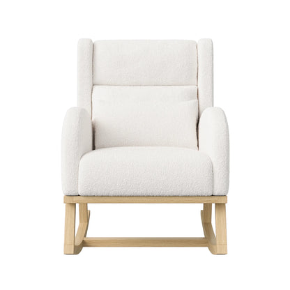 Schommelstoel – Relaxstoel – Comfortstoel – Zithoekstoel – Velvet Bekleding – Ergonomisch Design – Met Lendenkussen