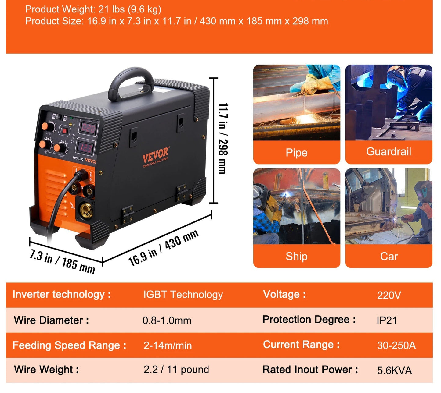 Lasapparaat – MIG Lasmachine – TIG Lasser – MMA Lasapparaat – Inverter Lasmachine – 3-in-1 Multifunctioneel – IGBT Technologie – 160 Ampère - QUORE