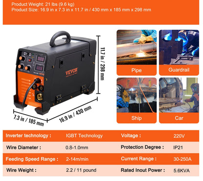 Lasapparaat – MIG Lasmachine – TIG Lasser – MMA Lasapparaat – Inverter Lasmachine – 3-in-1 Multifunctioneel – IGBT Technologie – 160 Ampère - QUORE