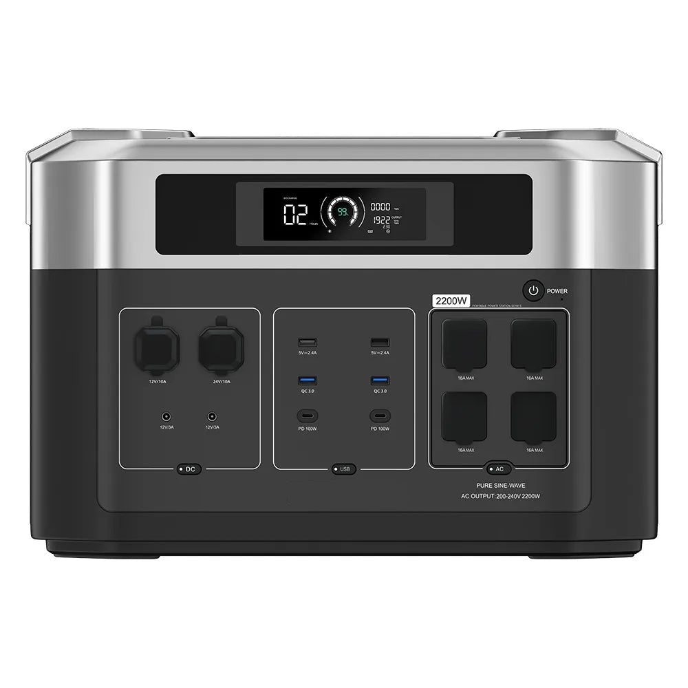 Mobiele Power Station – Draagbare Accu – Noodstroom Generator – Camping Accu – UPS Functie – 2048Wh Capaciteit – 2200W Pure Sinusgolf