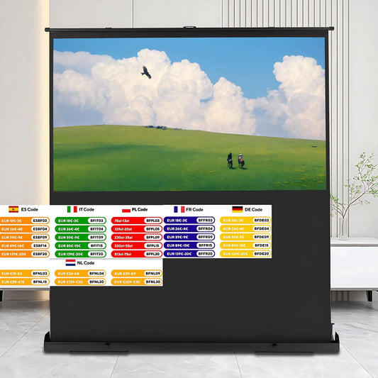 Projectiescherm – Beamerscherm – Projectiedoek – Mobiel Scherm – Draagbaar Scherm – 80 Inch 16:9 – Verstelbare Hoogte 40 Inch – Lichtgewicht Aluminium Frame - QUORE