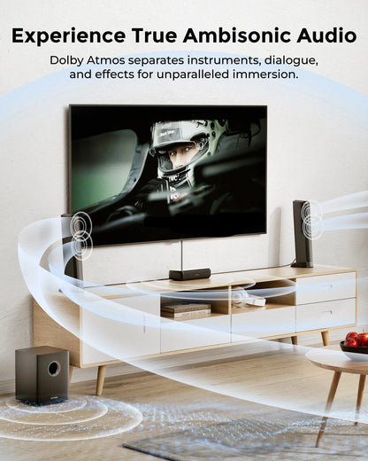 Soundbar - 5.1 - Soundbar met Subwoofer - Soundbar voor TV - Bluetooth - App Control - met RGB Verlichting - 320W Geluidssysteem - Zwart