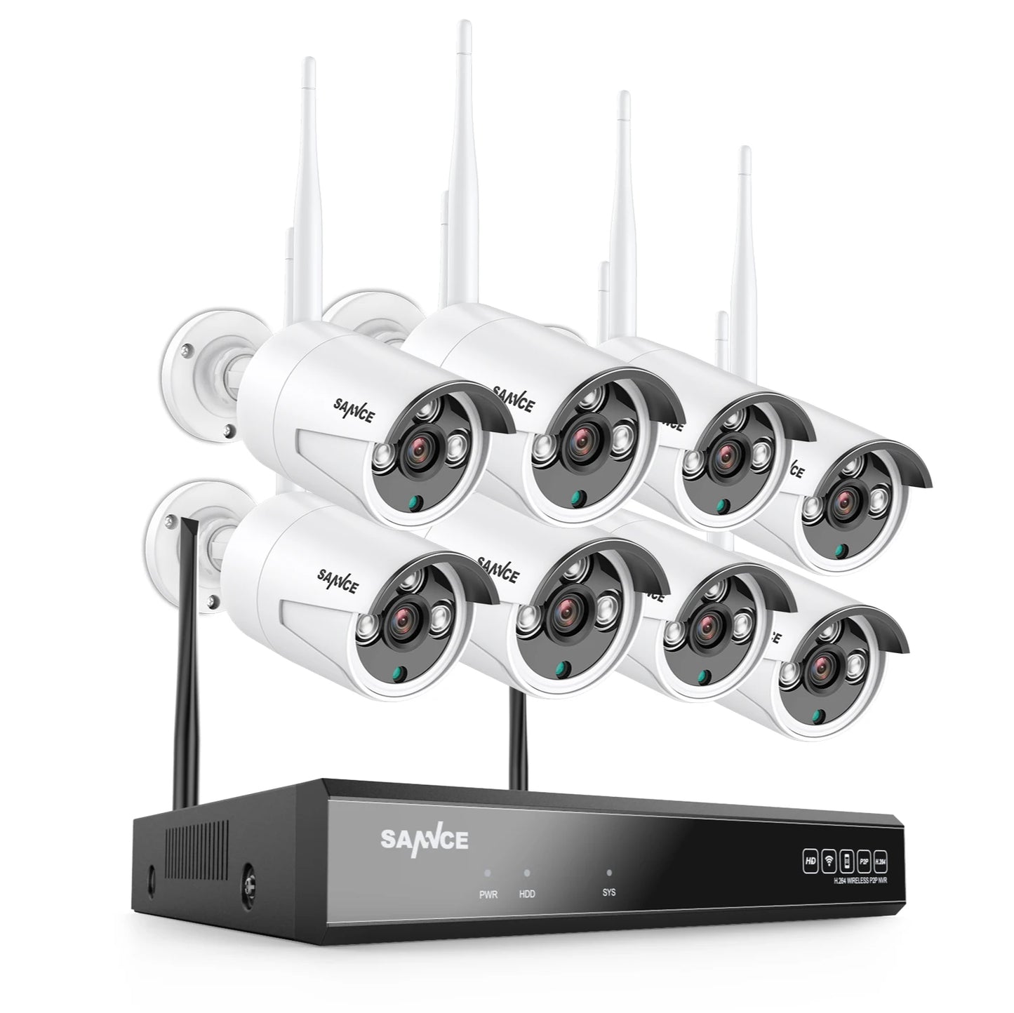 Beveiligingscamera – Bewakingscamera – CCTV Camera – Videobewaking – Wifi Camera – 8-Kanaals Draadloos Systeem – 3MP Outdoor Camera’s Met AI Detectie - QUORE