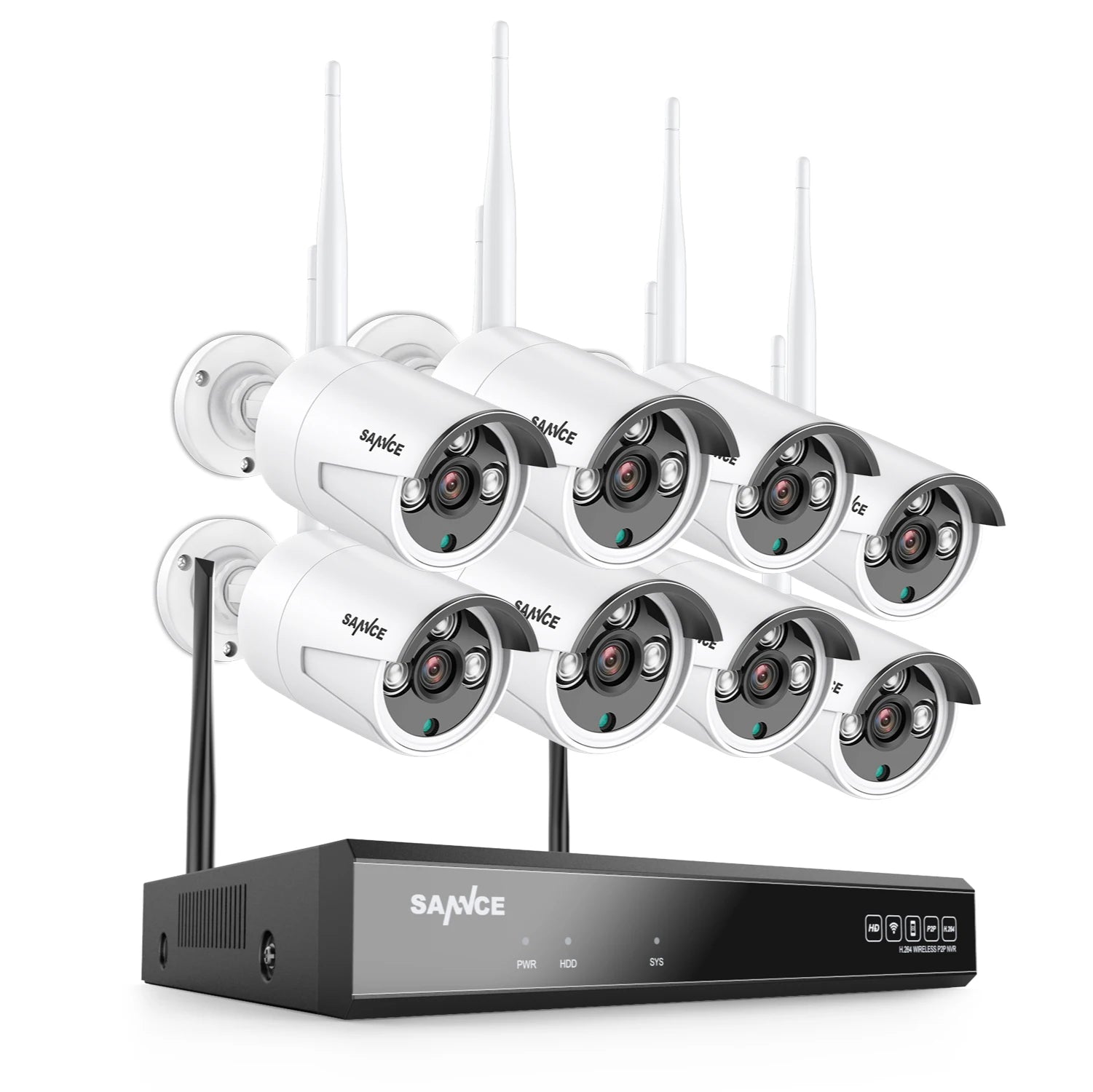 Beveiligingscamera – Bewakingscamera – CCTV Camera – Videobewaking – Wifi Camera – 8-Kanaals Draadloos Systeem – 3MP Outdoor Camera’s Met AI Detectie - QUORE