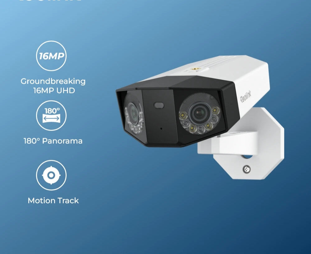 Dual-Lens Beveiligingscamera – IP Camera – Buiten Camera – Veiligheidscamera – Bewakingscamera – 16MP Ultra HD – Power over Ethernet (PoE)
