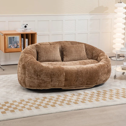 Bean Bag Zitzakbank – Zitzak Sofa – Loungestoel – Loungebank – Zitzakbank Bruin – Hoogwaardige Schuimvulling – Zacht Chenillestof