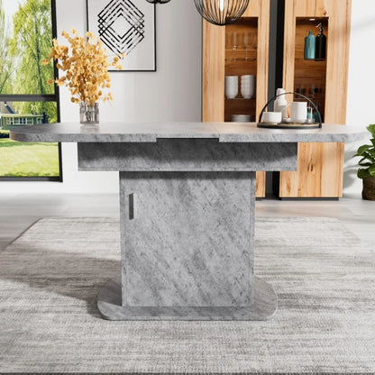 Uittrekbare Eettafel – Uitschuifbare Tafel – Flexibele Tafel – Ruimtebesparende Eettafel – Robuust Metalen Frame – Snelle Montage - 130 x 70 x 75 cm - Grijs