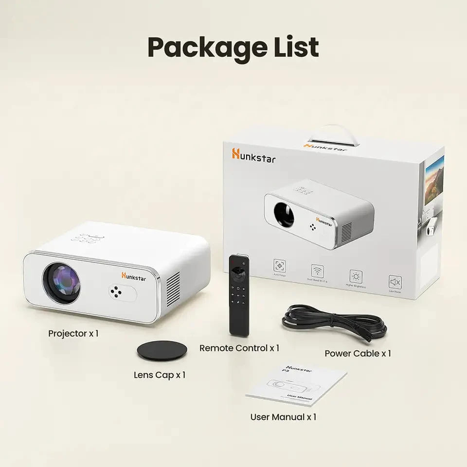 Projector – Beamer – Draagbare Projector – Full Hd Projector – 1000 ANSI Lumen – Automatisch Scherpstellen