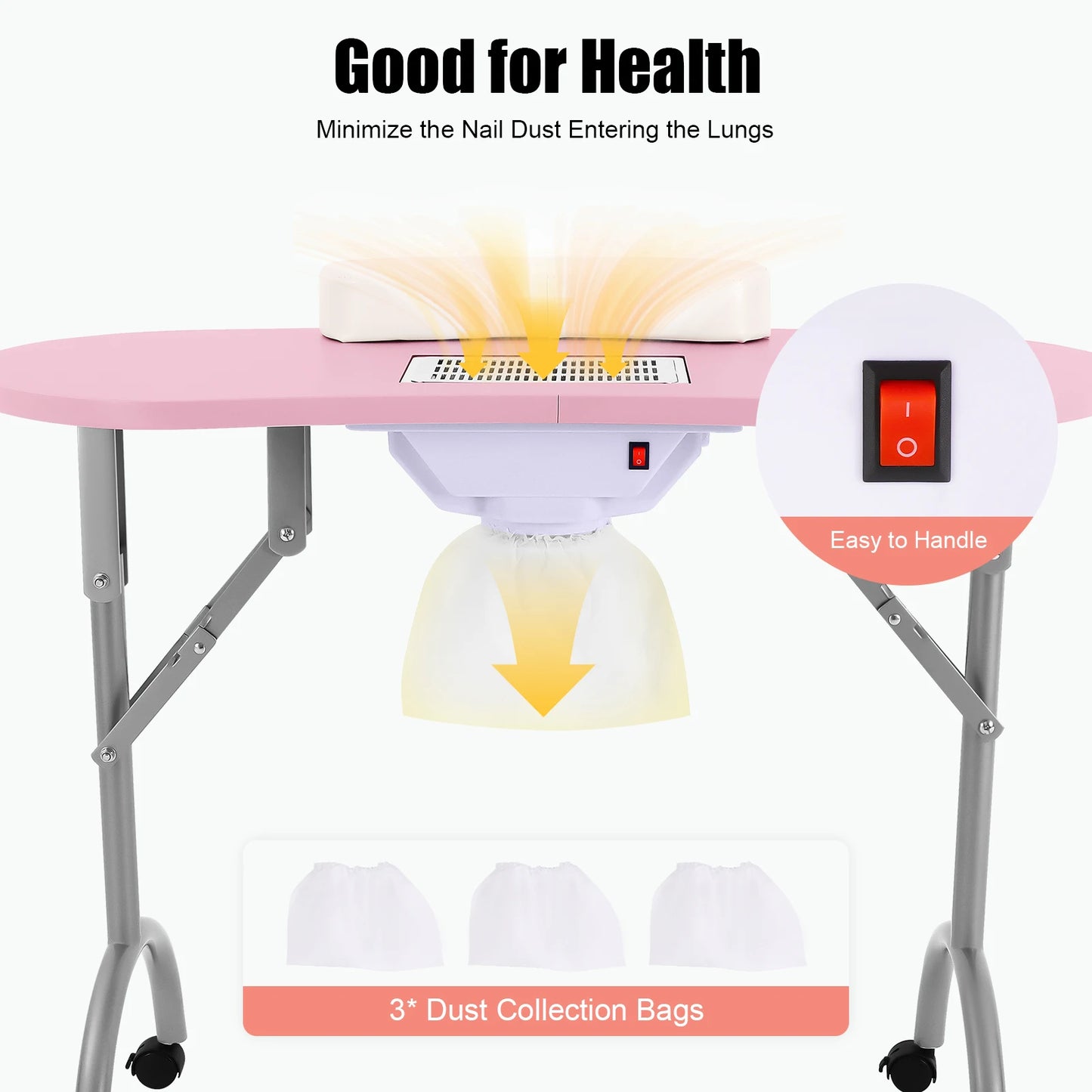 Make-up Koffer – Beauty Koffer – Make-up Trolley – Make-up Case – Make-up Organizer – Rose Goud – Ingebouwde LED-Verlichting – Verstelbaar Handvat Met 4 Vergrendelbare Wielen
