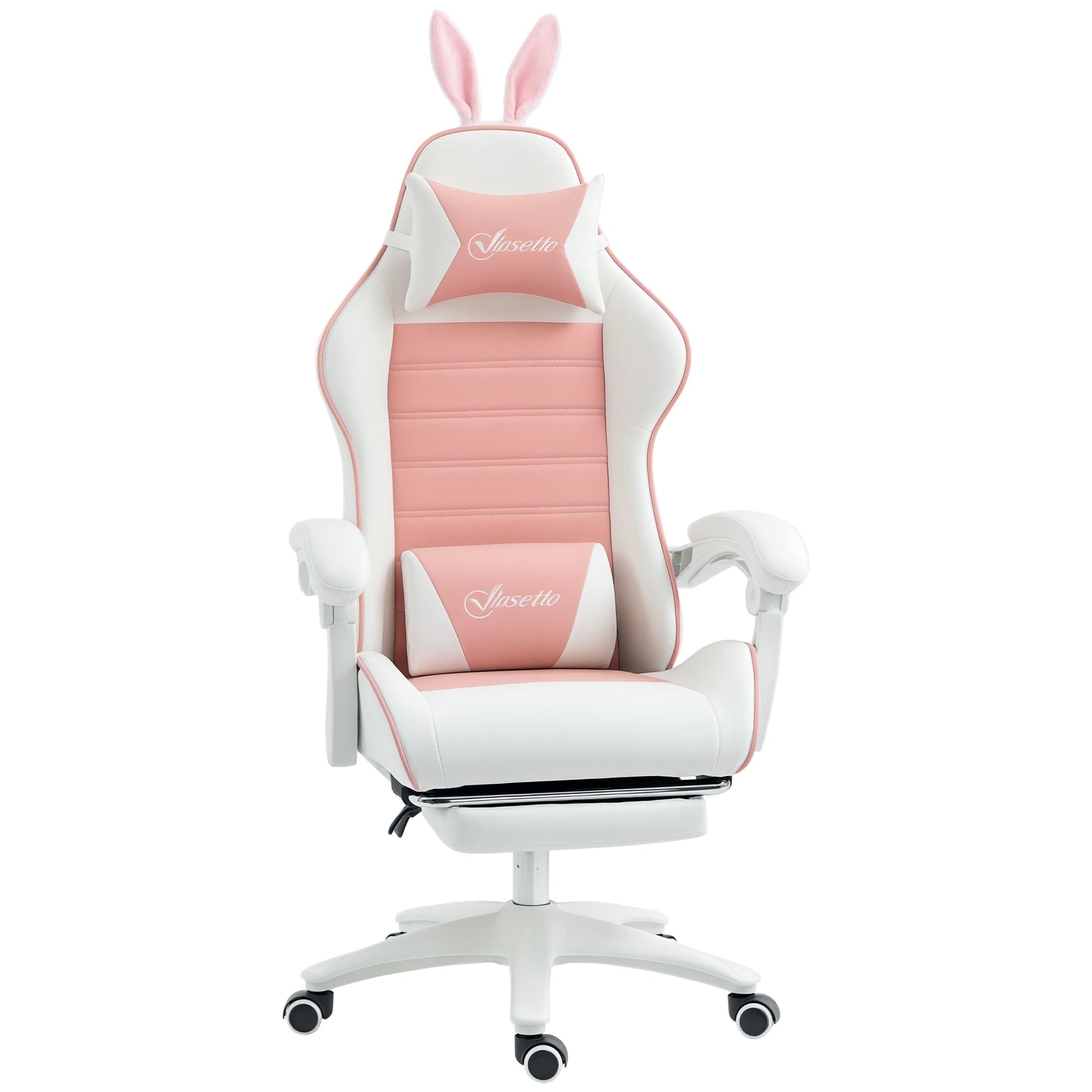 Gamingstoel – Bureaustoel – Draaistoel – Gamestoel – Werkstoel – Verstelbare Hoogte 44-52 cm – Kantelbare Rugleuning 135° – Zwart PU Leder - QUORE
