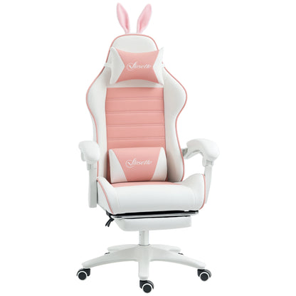 Gamingstoel – Bureaustoel – Draaistoel – Gamestoel – Werkstoel – Verstelbare Hoogte 44-52 cm – Kantelbare Rugleuning 135° – Zwart PU Leder - QUORE