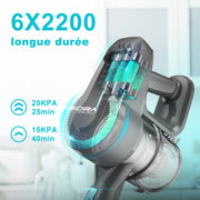 Handstofzuiger met Steel - Automatische stofsensor - Afneembare Kruimelzuiger - Draadloze Steelstofzuiger - 20Kpa - Draadloze stofzuiger