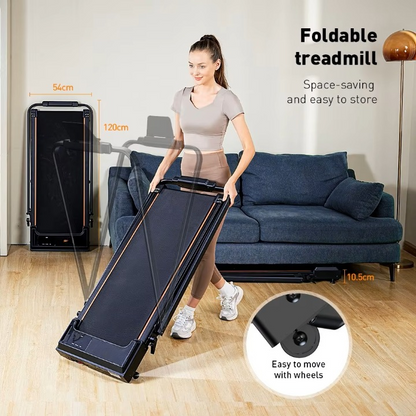 Loopband - Loopbanden - Wandelband - Walking Pad - Treadmill - Opvouwbaar - met LED-Display - Max Snelheid 1-6KM/h - 2.5 PK Motor - 40dB - 120kg Max. Belasting - 8 Lagen Loopgordels - 119.5 x 56 x 100.3cm - Zwart